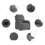 Stand up Recliner Chair Dark Grey Fabric - Low Angle