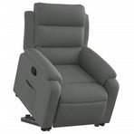 Stand up Massage Recliner Chair Light Grey Fabric