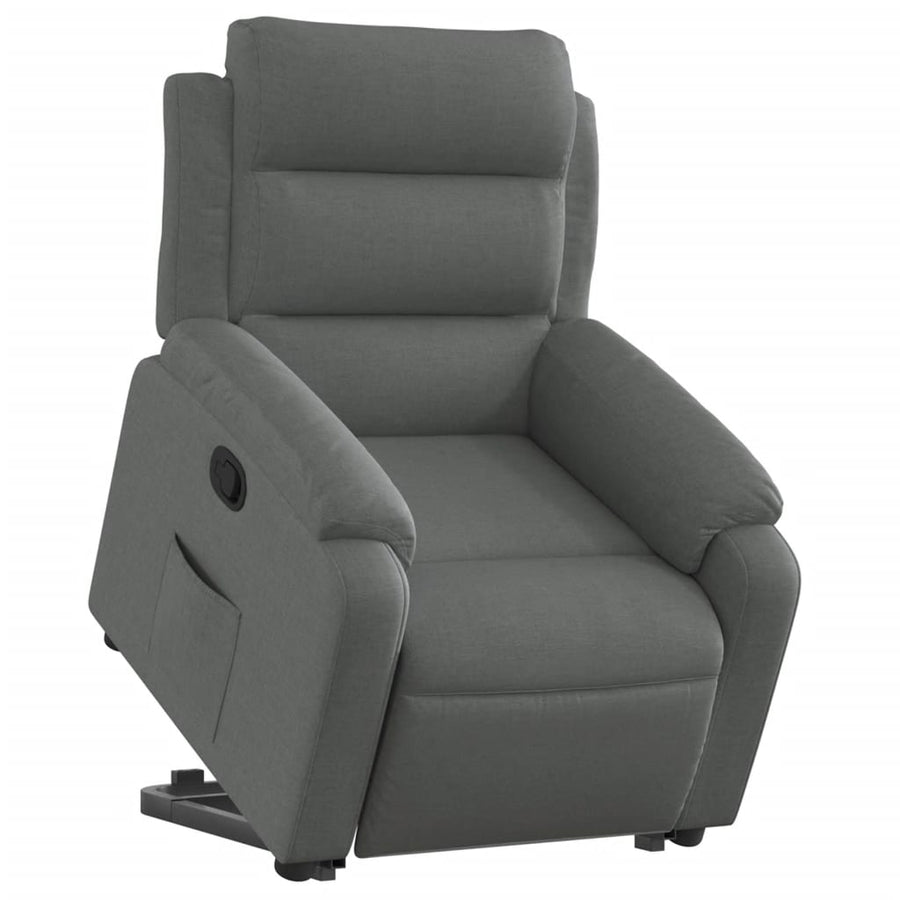 Stand up Massage Recliner Chair Light Grey Fabric
