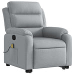 Stand up Massage Recliner Chair Light Grey Fabric