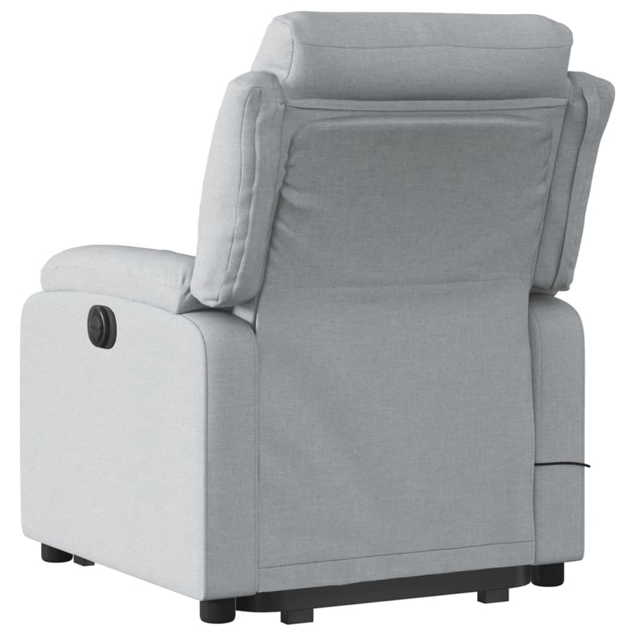 Stand up Massage Recliner Chair Light Grey Fabric