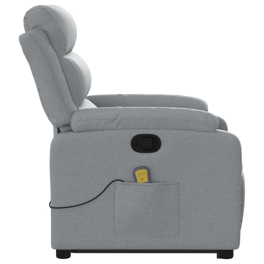 Stand up Massage Recliner Chair Light Grey Fabric