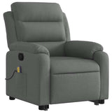 Stand up Massage Recliner Chair Dark Grey Fabric - Top-Down View