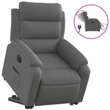 Electric Stand up Recliner Chair Dark Grey Fabric - Front View
