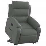 Electric Stand up Recliner Chair Dark Grey Fabric - Side View