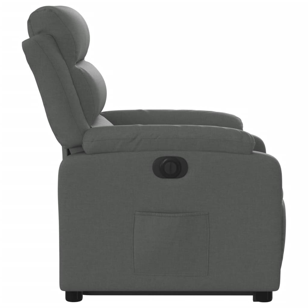 Electric Stand up Recliner Chair Dark Grey Fabric