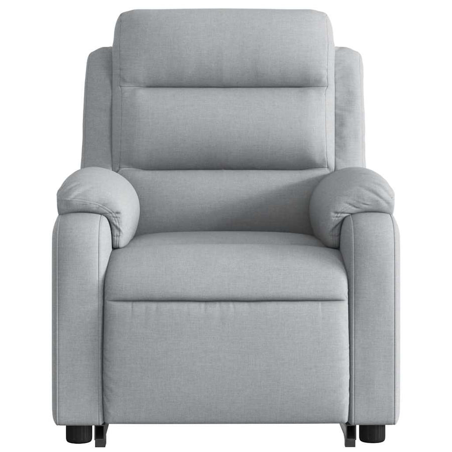 Electric Stand up Massage Recliner Chair Light Grey Fabric