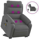 Electric Stand up Massage Recliner Chair Dark Grey Fabric - Front View