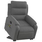 Electric Stand up Massage Recliner Chair Dark Grey Fabric