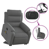 Electric Stand up Massage Recliner Chair Dark Grey Fabric