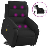 Electric Stand up Massage Recliner Chair Black Fabric - Front View