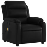 Massage Recliner Chair Black Faux Leather - Side View