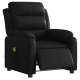 Electric Massage Recliner Chair Black Faux Leather - Side View