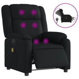 Electric Massage Recliner Chair Black Faux Leather - Front View