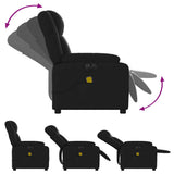 Electric Massage Recliner Chair Black Faux Leather - Close-Up Angle
