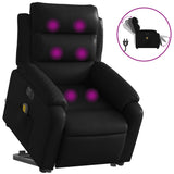 Electric Stand up Massage Recliner Chair Black Faux Leather - Front View