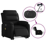 Electric Stand up Massage Recliner Chair Black Faux Leather - Rear View