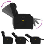 Electric Stand up Massage Recliner Chair Black Faux Leather - Close-Up Angle
