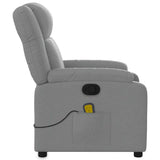 Massage Recliner Chair Light Grey Fabric - Low Angle