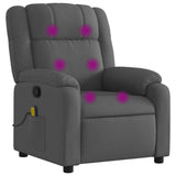 Massage Recliner Chair Dark Grey Fabric - Front View