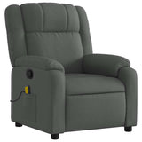 Massage Recliner Chair Dark Grey Fabric - Side View