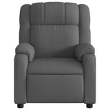 Massage Recliner Chair Dark Grey Fabric - Close-Up Angle
