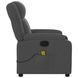 Massage Recliner Chair Dark Grey Fabric - Low Angle