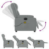 Electric Massage Recliner Chair Light Grey Fabric - Close-Up Angle