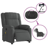 Electric Massage Recliner Chair Dark Grey Fabric - Rear View