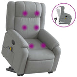 Stand up Massage Recliner Chair Light Grey Fabric - Front View