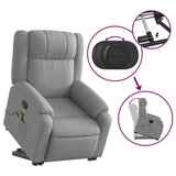 Stand up Massage Recliner Chair Light Grey Fabric - Rear View