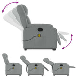 Stand up Massage Recliner Chair Light Grey Fabric