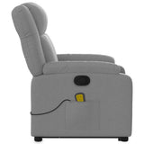 Stand up Massage Recliner Chair Light Grey Fabric