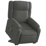 Stand up Massage Recliner Chair Dark Grey Fabric