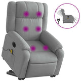 Electric Stand up Massage Recliner Chair Light Grey Fabric - Front View