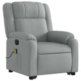 Electric Stand up Massage Recliner Chair Light Grey Fabric - Top-Down View