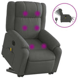 Electric Stand up Massage Recliner Chair Dark Grey Fabric - Front View