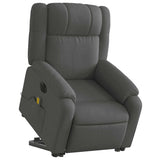 Electric Stand up Massage Recliner Chair Dark Grey Fabric - Side View