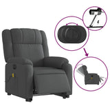 Electric Stand up Massage Recliner Chair Dark Grey Fabric - Rear View
