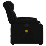Massage Recliner Chair Black Faux Leather - Low Angle