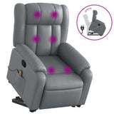 Electric Massage Recliner Chair Grey Faux Leather - Front View