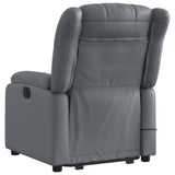 Electric Massage Recliner Chair Grey Faux Leather - 45-Degree Angle
