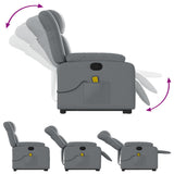 Electric Massage Recliner Chair Grey Faux Leather - Close-Up Angle