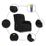 Stand up Massage Recliner Chair Black Faux Leather