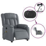 Stand up Massage Recliner Chair Grey Faux Leather