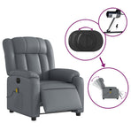 Stand up Massage Recliner Chair Grey Faux Leather