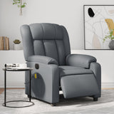 Stand up Massage Recliner Chair Grey Faux Leather
