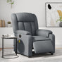 Stand up Massage Recliner Chair Grey Faux Leather