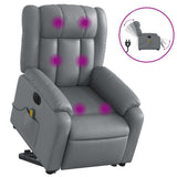Electric Stand up Massage Recliner Chair Grey Faux Leather