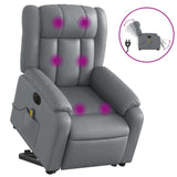 Electric Stand up Massage Recliner Chair Grey Faux Leather - Front View